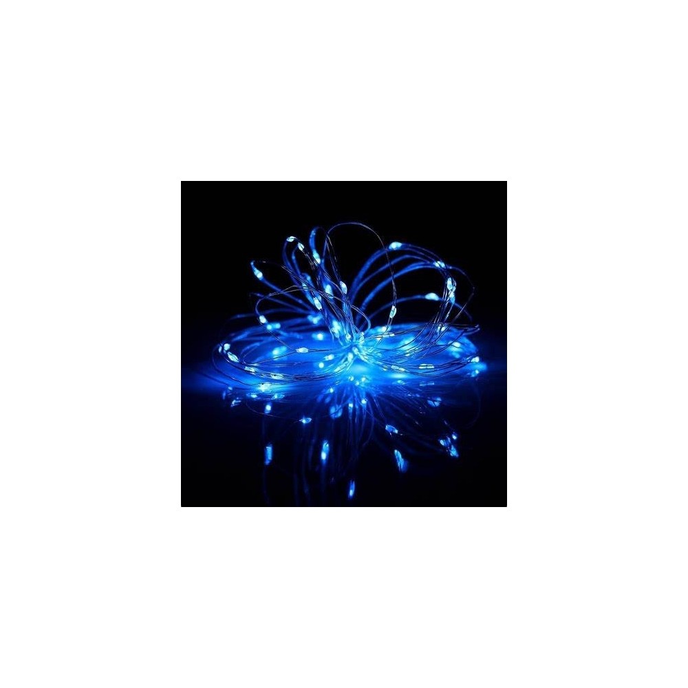 Instalatie pom Craciun, fir cupru, 100 becuri Led, albastra, 10 m 24.369748