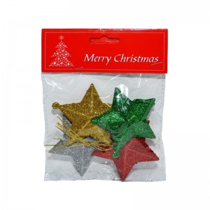 Ornament Craciun - stelute cu sclipici color, 4/set MZ19-122 4.201681