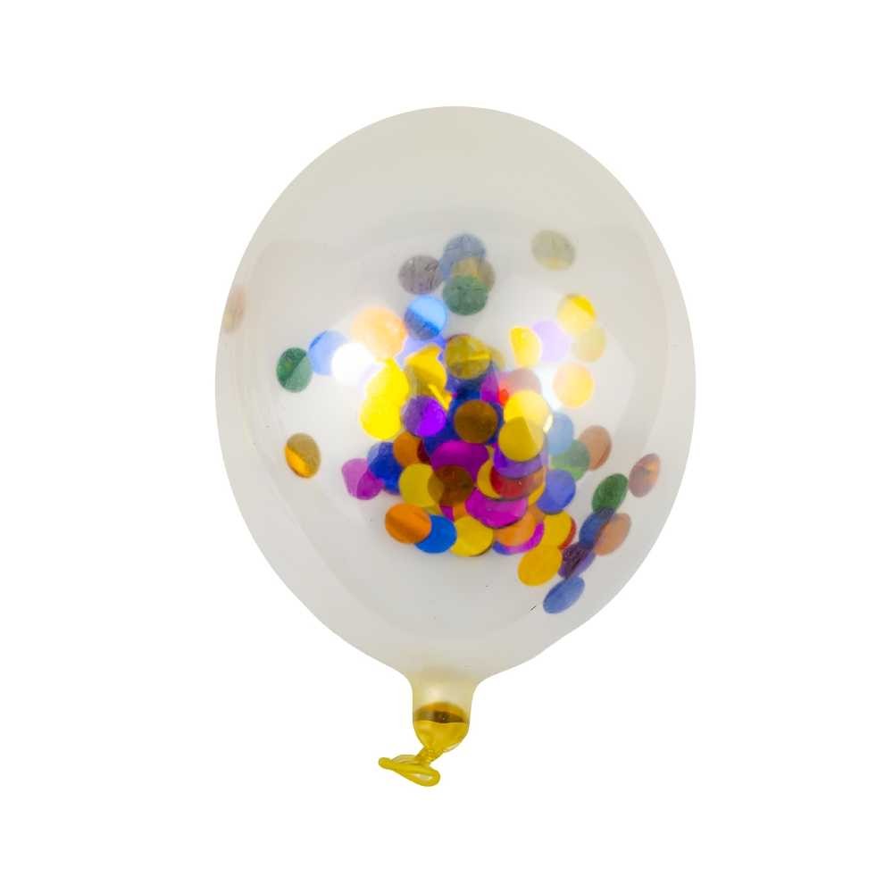 Baloane 4,5 g, transparente, confetti, 50 buc/set 37.815126