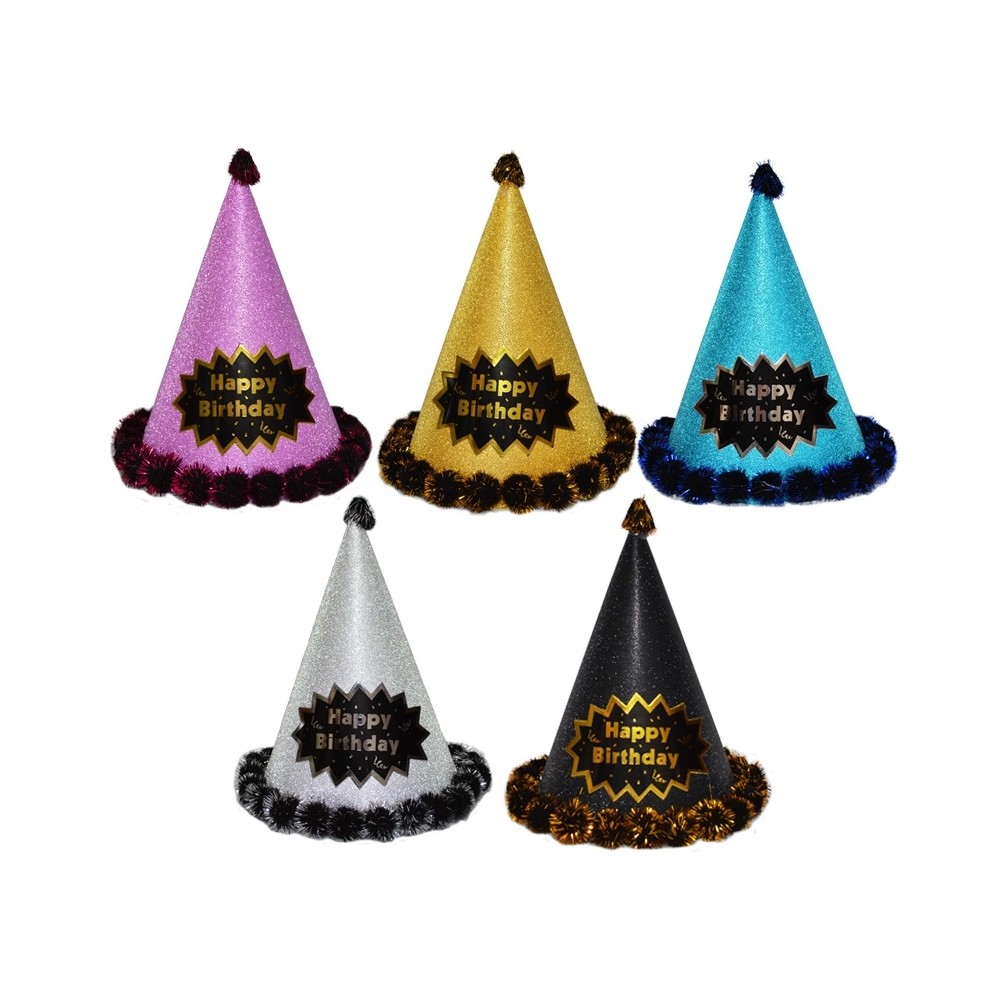 Coif carton party, 24 cm, cu sclipici si paiete 5.882353