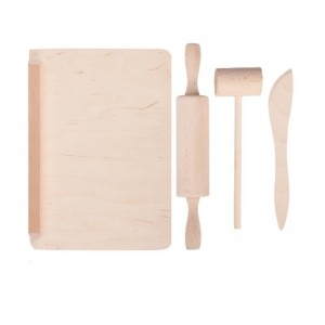 Mini - set bucatarie - lemn natur, 4 piese - Tupiko ZKM-2704 18.487395