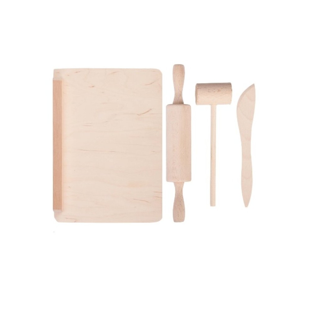 Mini - set bucatarie - lemn natur, 4 piese - Tupiko ZKM-2704 18.487395