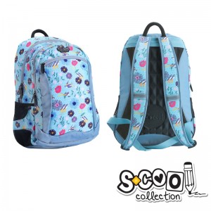 Ghiozdan compartiment laptop, BIRDS, 43x27x15cm - S-COOL SC1069 0