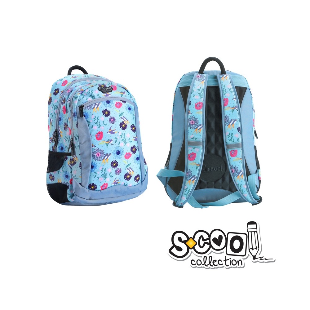 Ghiozdan compartiment laptop, BIRDS, 43x27x15cm - S-COOL SC1069 0