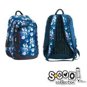 Ghiozdan compartiment laptop, FLOWERS, 43x27x15cm - S-COOL SC1075 117.647059