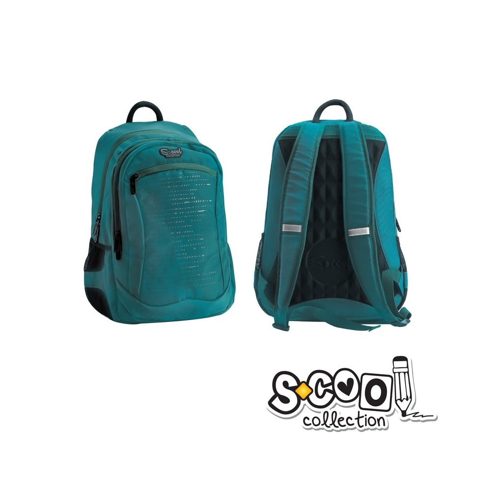 Ghiozdan compartiment laptop, GREEN DOTS, 43x27x15cm - S-COOL SC1081 117.647059