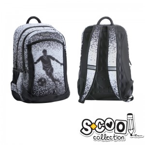 Ghiozdan compartiment laptop, FOOTBALL, 43x27x15cm - S-COOL SC1072 117.647059