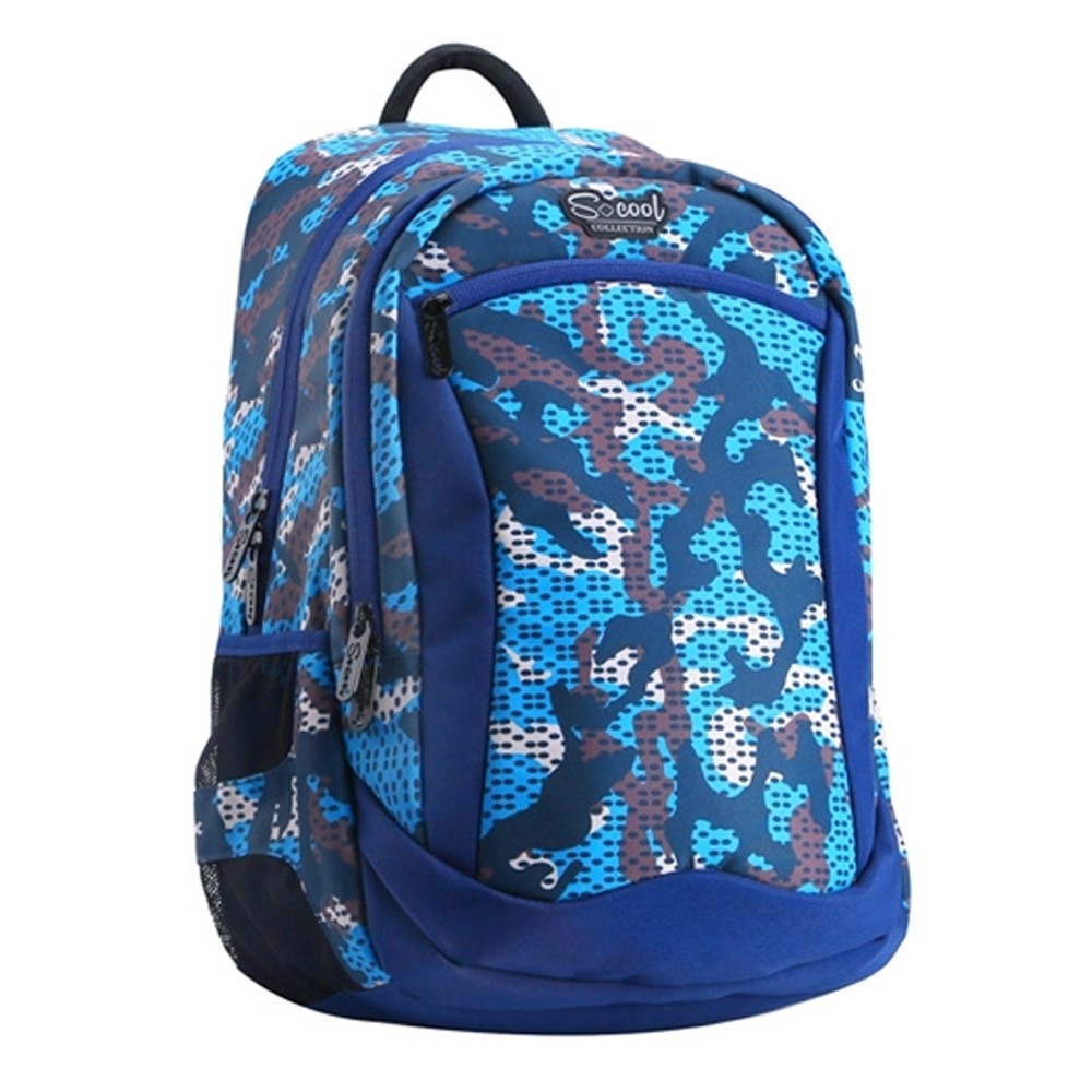 Ghiozdan compartiment laptop, BLUE MILITARY, 43x27x15cm - S-COOL SC1078 117.647059