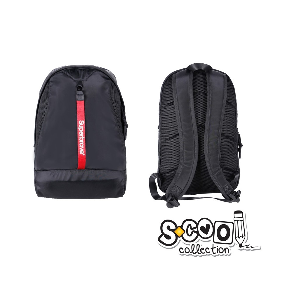 Ghiozdan SUPERBRAVE BLACK, 29x14x43cm - S-COOL SC1065 0