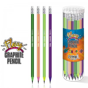 Creion grafit flexibil HB, cu radiera, hexagonal, 72 buc/cutie - S-COOL SC601 0.840336