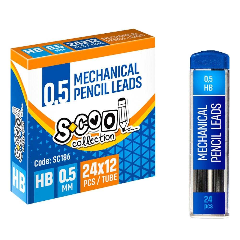 Mine creion mecanic 0,5mm, HB, 24 buc/set - S-COOL SC186 1.260504