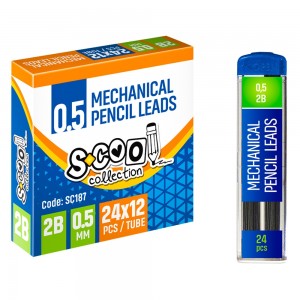Mine creion mecanic 0,5mm, 2B, 24 buc/set - S-COOL SC187 1.260504