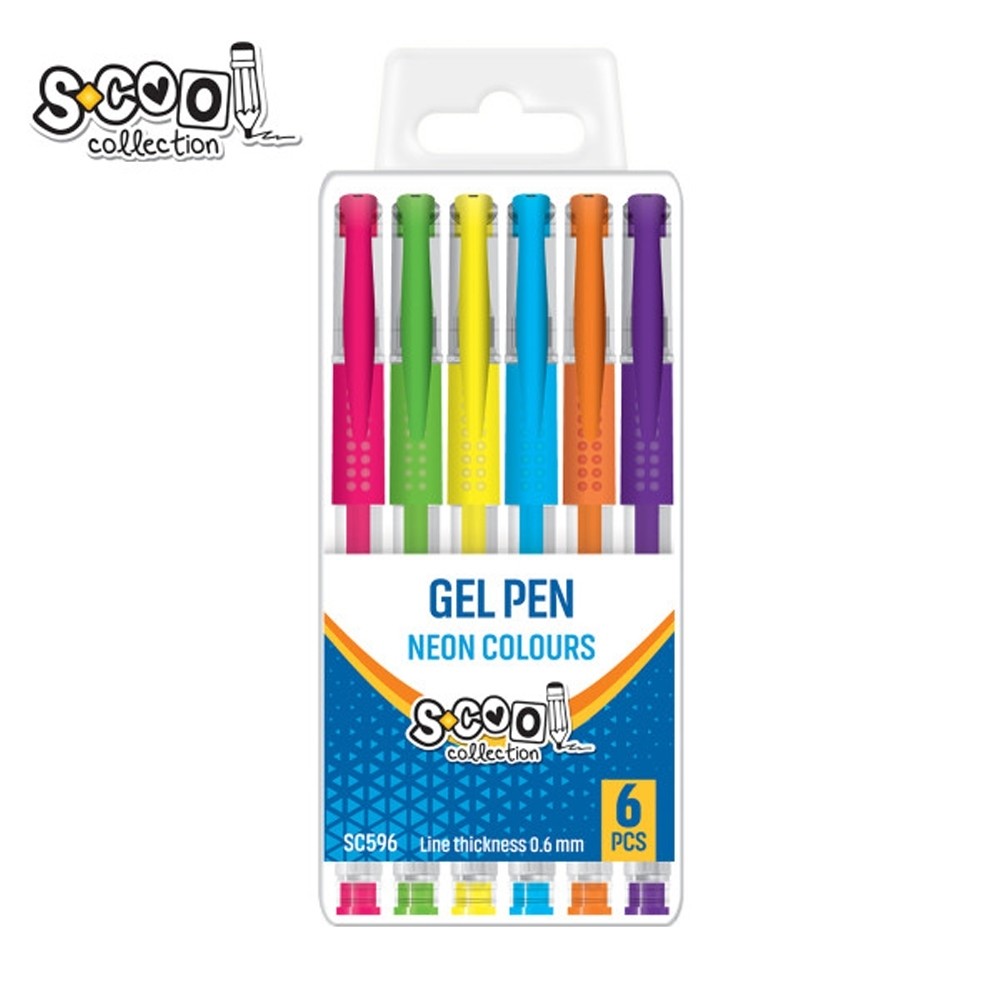 Pix cu gel, neon, 6 buc/cutie - S-COOL SC596 6.722689