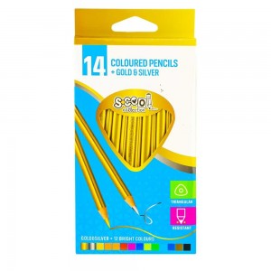 Creioane color,auriu,argintiu, 14 culori/set - S-COOL SC323 8.823529