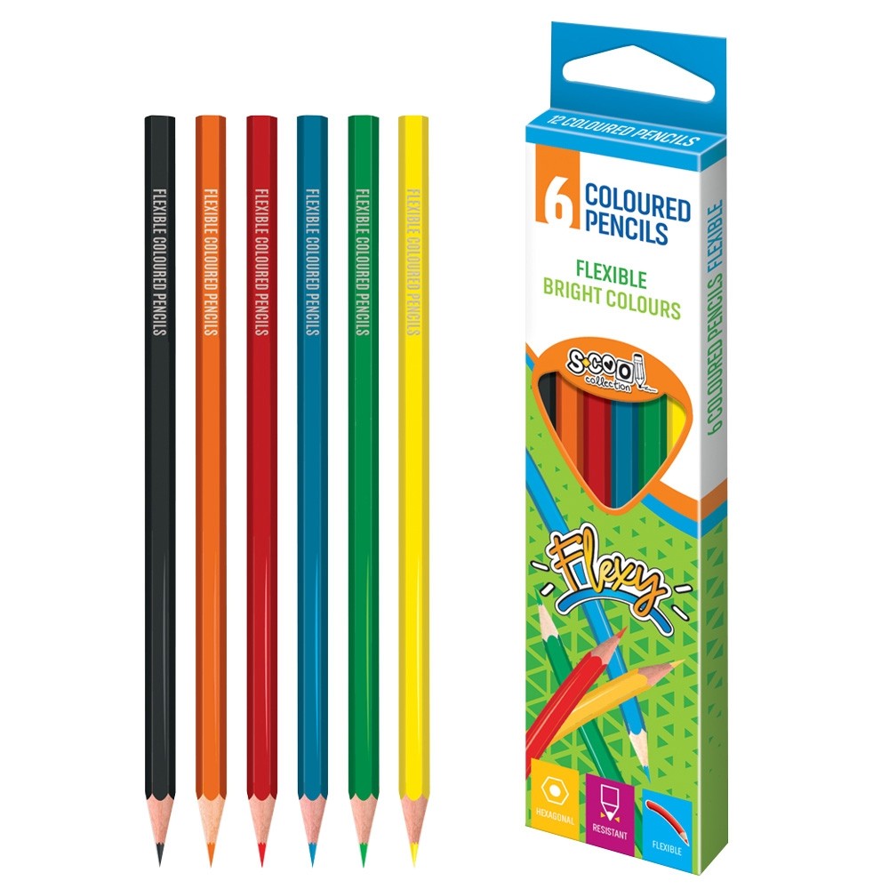 Creioane color, flexibile, 6 culori/set - S-COOL SC753 2.521008