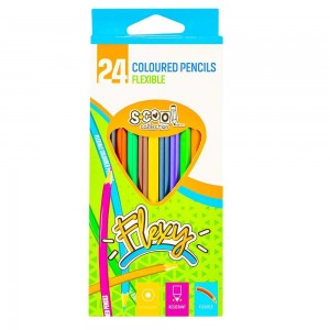 Creioane color, flexibile, 24 culori/set - S-COOL SC752 9.663866