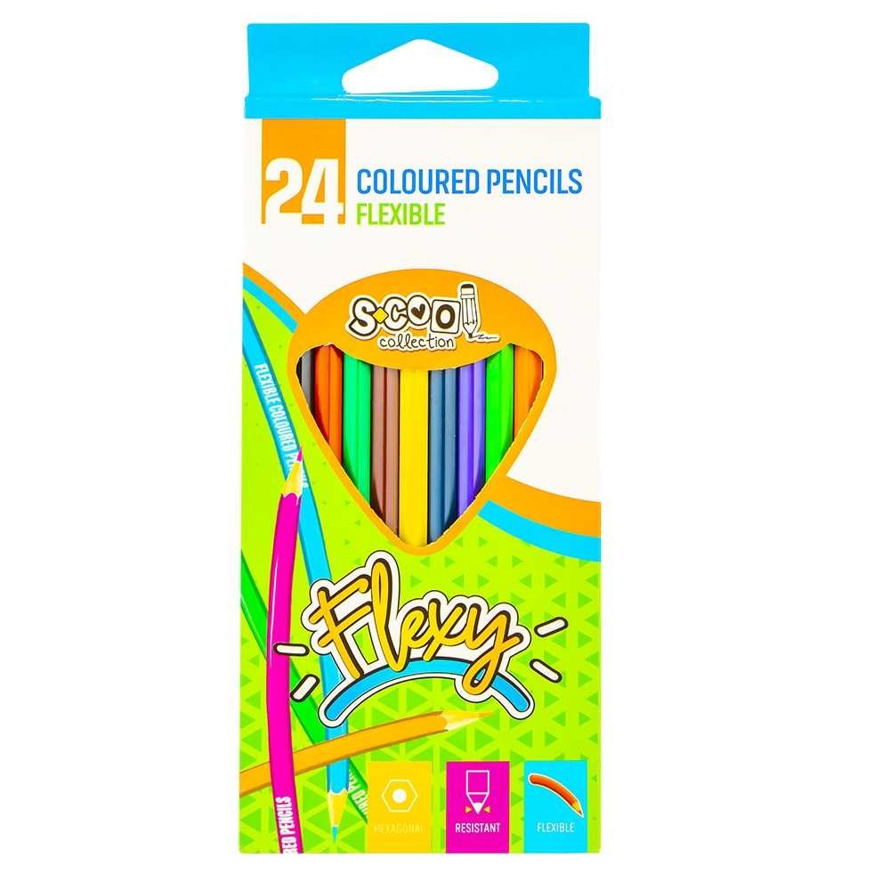 Creioane color, flexibile, 24 culori/set - S-COOL SC752 9.663866