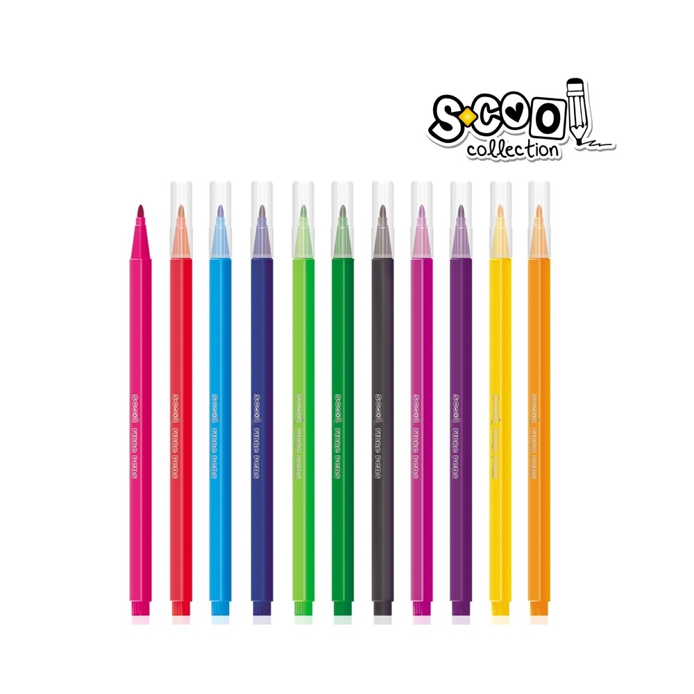 Carioca triunghiulara, 12 culori/cutie - S-COOL SC306 8.403361