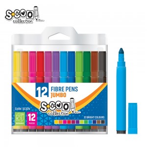 Carioca jumbo, 12 culori/cutie PVC - S-COOL SC326 6.722689