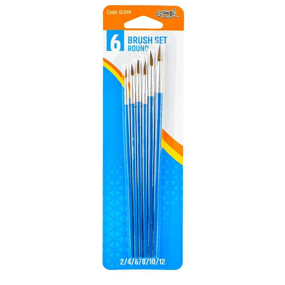Pensule varf rotund, 6 buc/blister - S-COOL SC099 13.445378