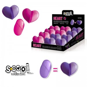 Ascutitoare cu radiera, Heart, 12 buc/display - S-COOL SC863 5.462185
