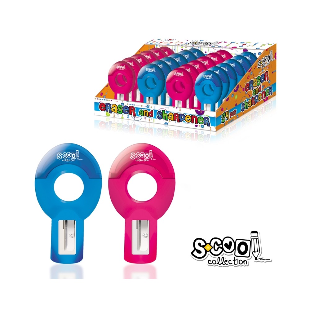 Ascutitoare cu radiera, Easy, 24 buc/display - S-COOL SC570 3.781513