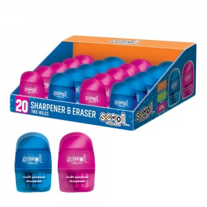 Ascutitoare cu radiera, 20 buc/display - S-COOL SC569 5.462185