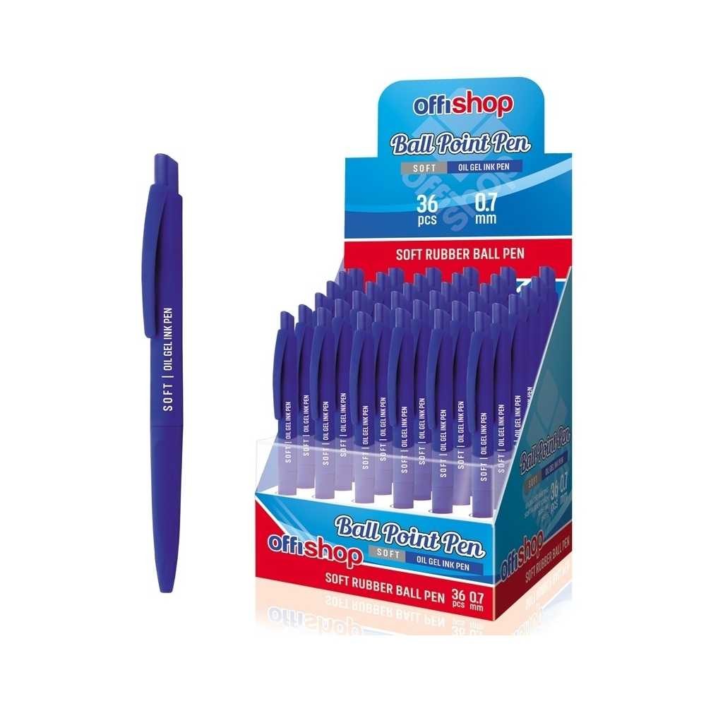 Pix cu gel/mecanism, Soft, mina albastra, 36 buc/display - OFFISHOP OF215 2.10084
