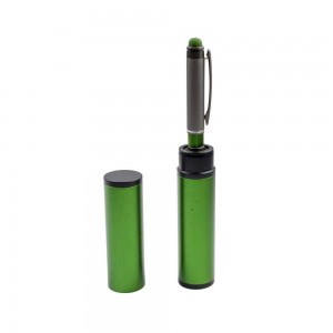 Pix metal in tub metalic verde, cu mecanism, mina albastra - OFFISHOP OF347 15.966387