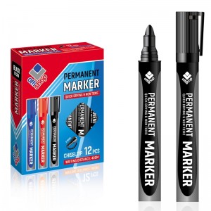 Marker permanent negru, 2-4 mm, 12 buc/set - OFFISHOP OF092 1.680672