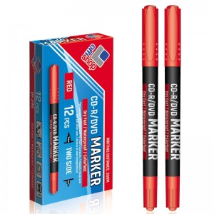 Marker CD/DVD 2 capete, rosu, 0,5-0,1 mm, 12 buc/set - OFFISHOP OF298 1.680672