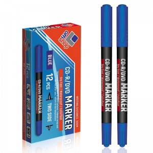 Marker CD/DVD 2 capete, albastru, 0,5-0,1 mm, 12 buc/set - OFFISHOP OF299 1.680672