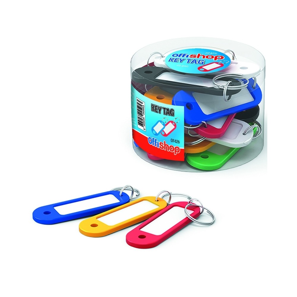 Breloc pentru chei, cu eticheta, 5x2,2 cm, 20 buc/set - OFFISHOP OF426 0