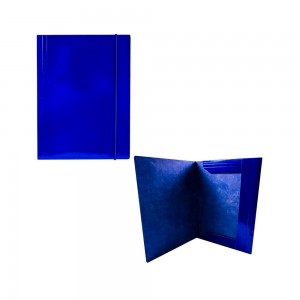 Mapa F4 cu elastic, din carton, 600 g/mp, albastra - OFFISHOP OF226 0
