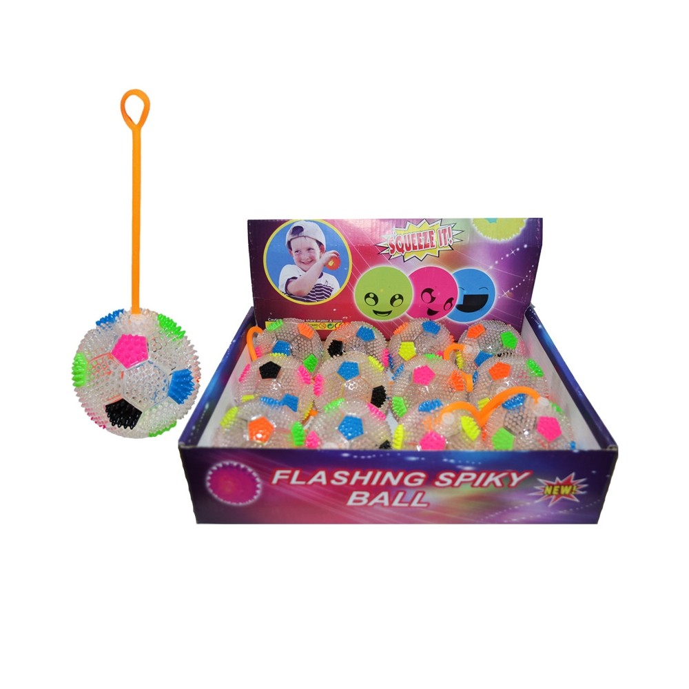 Minge yoyo cauciuc cu tepi si led, transparenta, Fotbal 5.462185