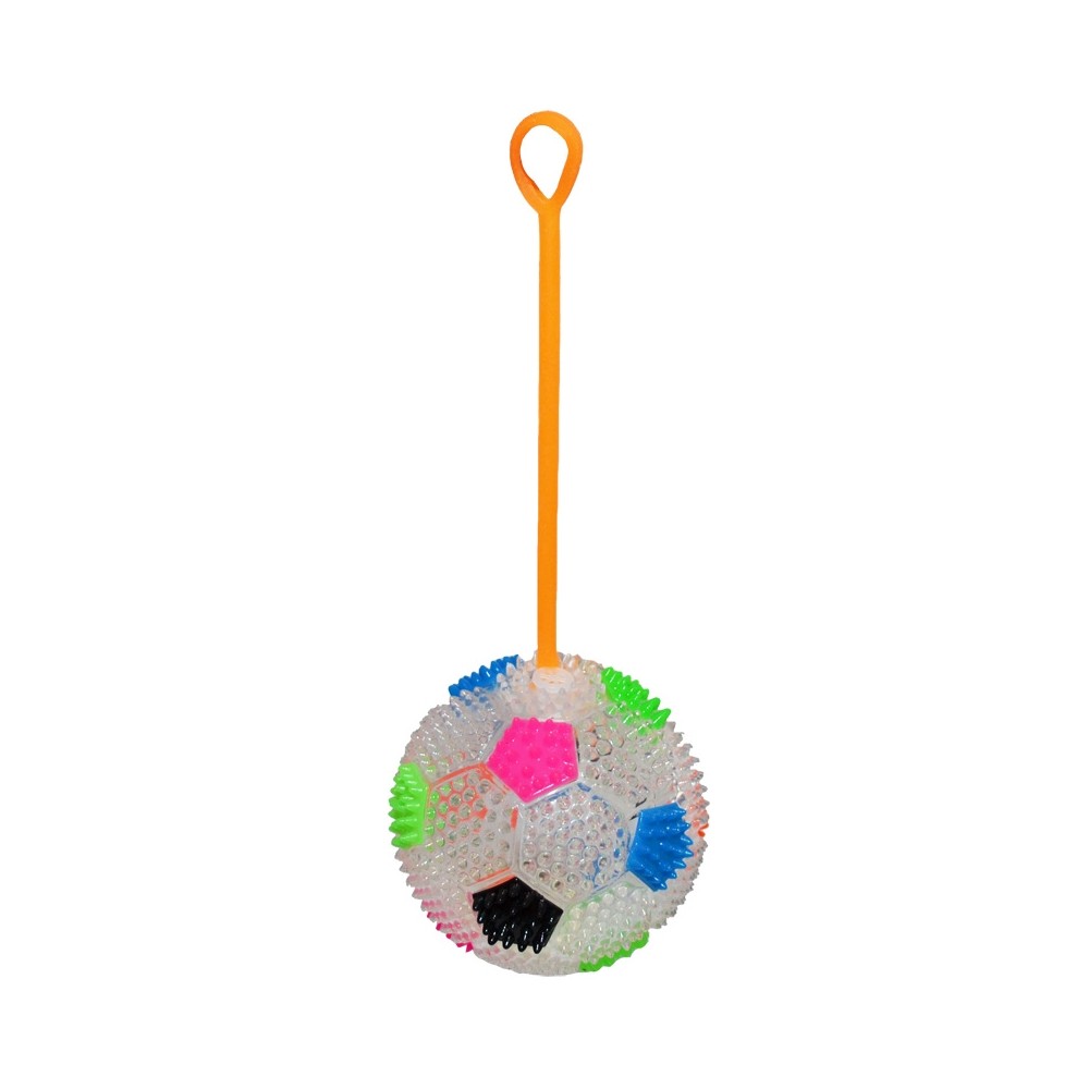 Minge yoyo cauciuc cu tepi si led, transparenta, Fotbal 5.462185