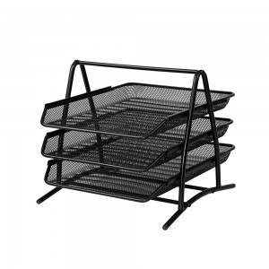 Tavita documente MESH, 3 compartimente neagra - OFFISHOP OF199 67.226891