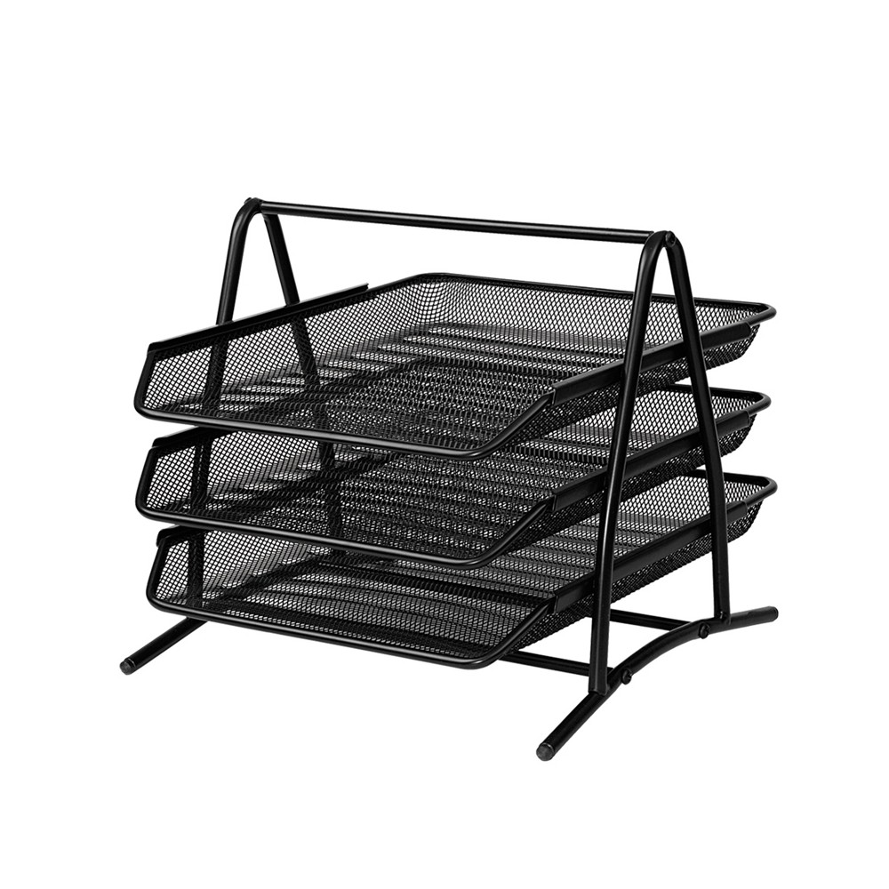 Tavita documente MESH, 3 compartimente neagra - OFFISHOP OF199 67.226891