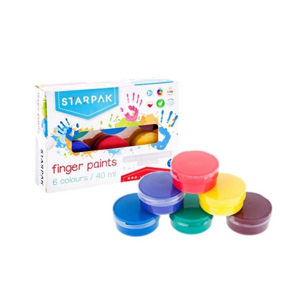 Finger Paints, 40ml, 6 culori/set - STARPAK 448008 25.210084