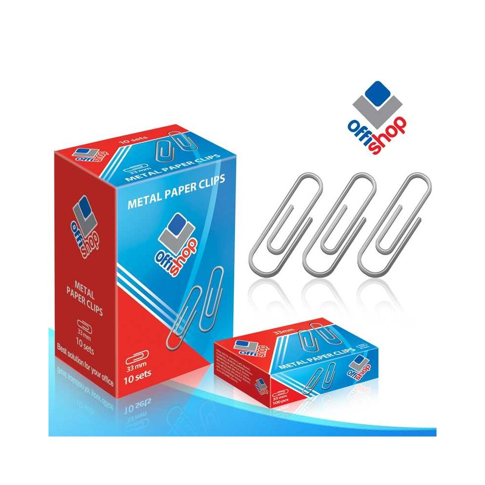 Agrafe birou metalice, 33mm, 100buc/cutie - OFFISHOP OF003 1.680672