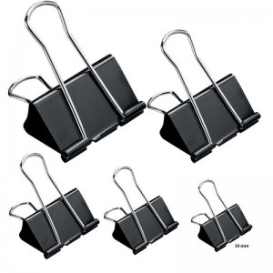 Clipsuri metalice, negre, 19mm, 12buc/set - OFFISHOP OF420 2.10084