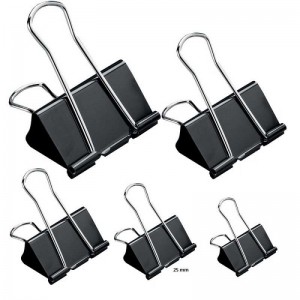 Clipsuri metalice, negre, 25mm, 12buc/set - OFFISHOP OF421 3.361345