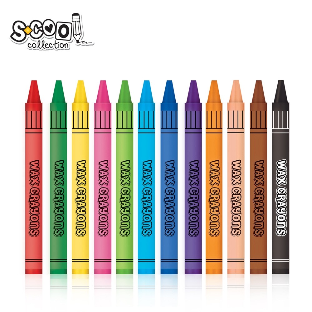 Creioane cerate, 12buc/set - S-COOL SC016 3.361345