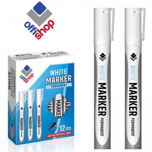Marker permanent alb, 2-4 mm, 12 buc/set - OFFISHOP OF101 2.521008