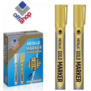 Marker permanent auriu, 2-4 mm, 12 buc/set - OFFISHOP OF099 2.941176
