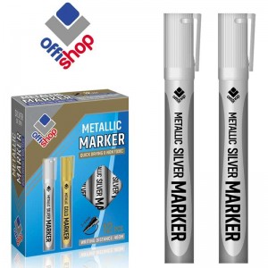 Marker permanent argintiu, 2-4 mm, 12 buc/set - OFFISHOP OF098 2.941176