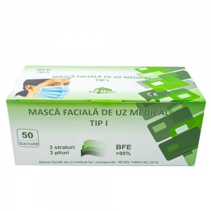 Masca faciala, uz general, 3 pliuri, 3 straturi - ROMANIA 0.420168