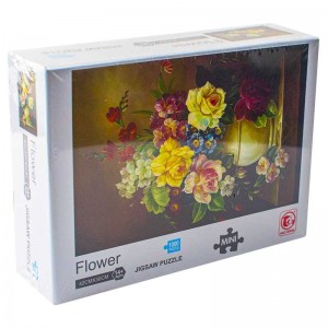 Puzzle carton mini, Vaza cu flori, 1000 piese 88320A 18.907563