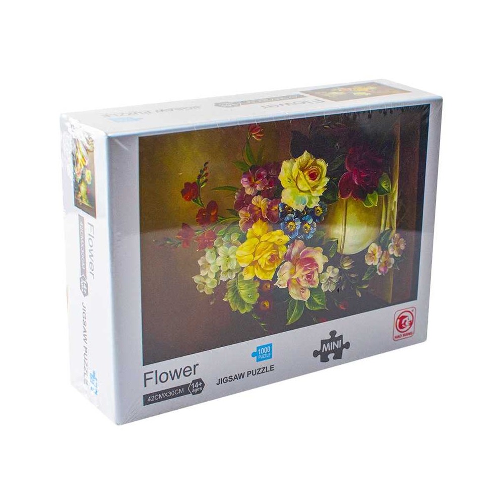 Puzzle carton mini, Vaza cu flori, 1000 piese 88320A 18.907563
