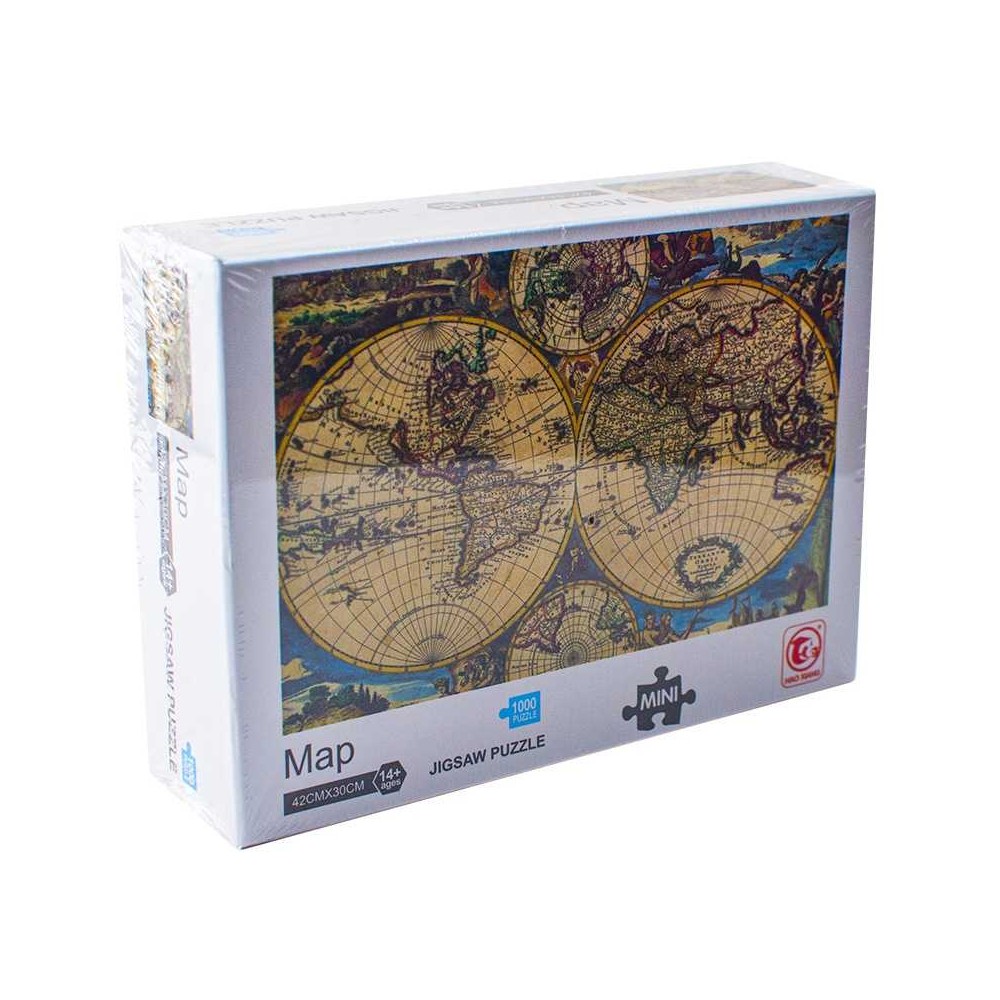 Puzzle carton mini, Harta, 1000 piese 88319A 18.907563